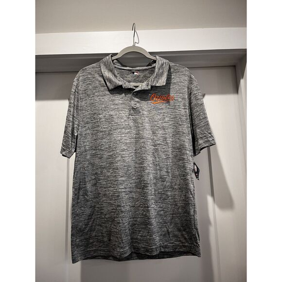 NWT Orioles Heather Gray MLB Men's Baseball Athletic Polo Size Medium - Picture 12 of 13